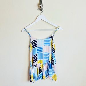 Old Navy Drop Waist Ruffle Multicolor Vibrant Tank Top